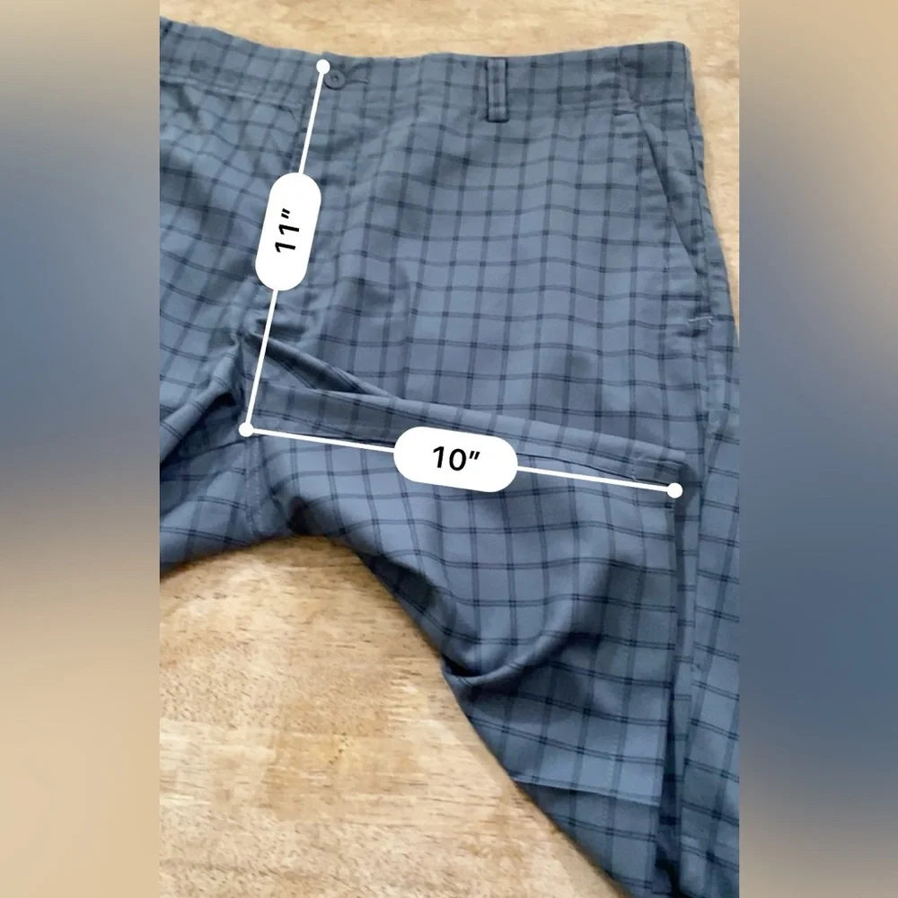 Nike Dri Fit Men’s Sz 38 Dark Gray Plaid Golf Shorts‎